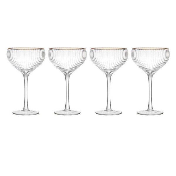4pc Mikasa Sorrento Crystal Coupe Drinking Glass Set 350ml