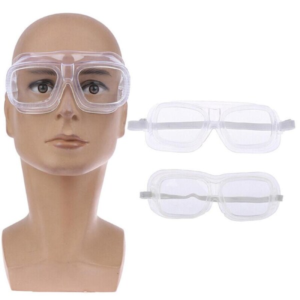2x Protective Safety Goggles Glasses Axe Clear Lens Spectacles Lab Eye Wear Industrial Dust Protect
