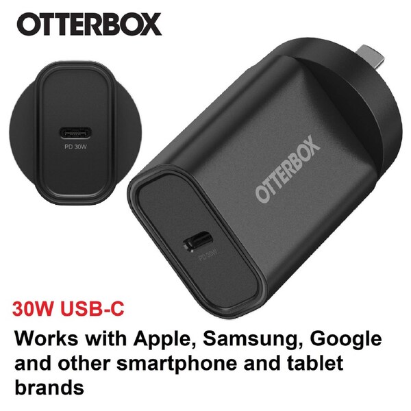 OtterBox 30W USB-C (Type I) PD Fast Wall Charger - Black (78-81351) Compact