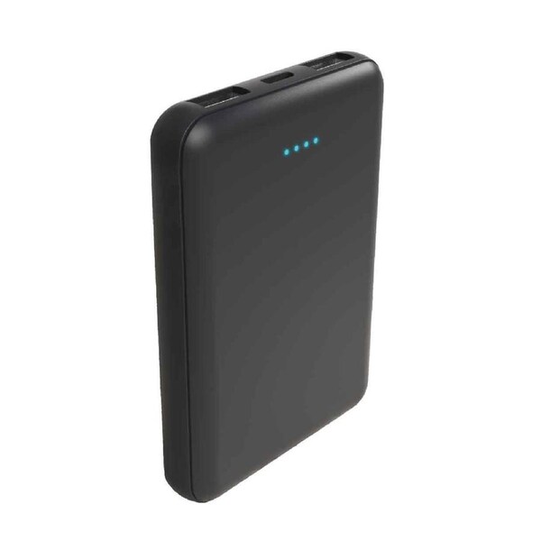 Laser Powerbank Charcoal 5000mAh - LED Indicator, 3-in-1 Cable, Compact