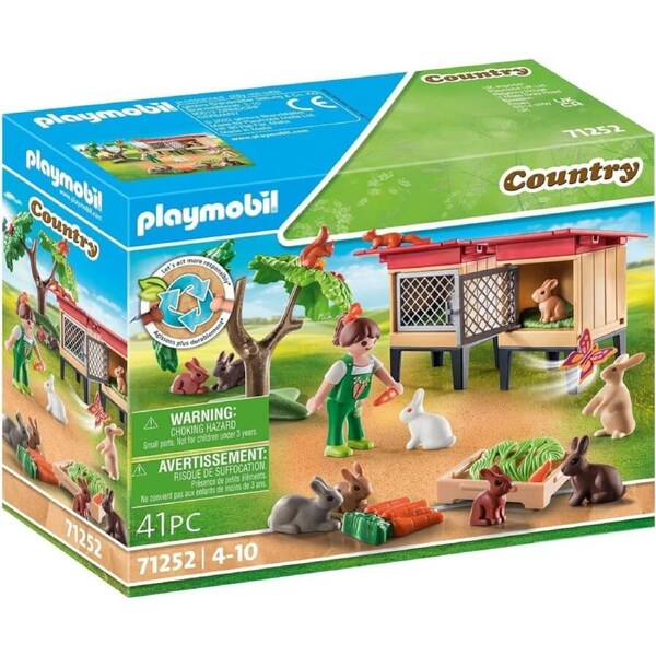 Playmobil Country Rabbit Hutch 41pc 71252