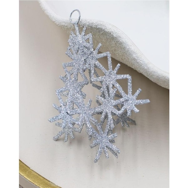 Silver Wire Star Christmas Tree Hanging Decoration 5 Pack