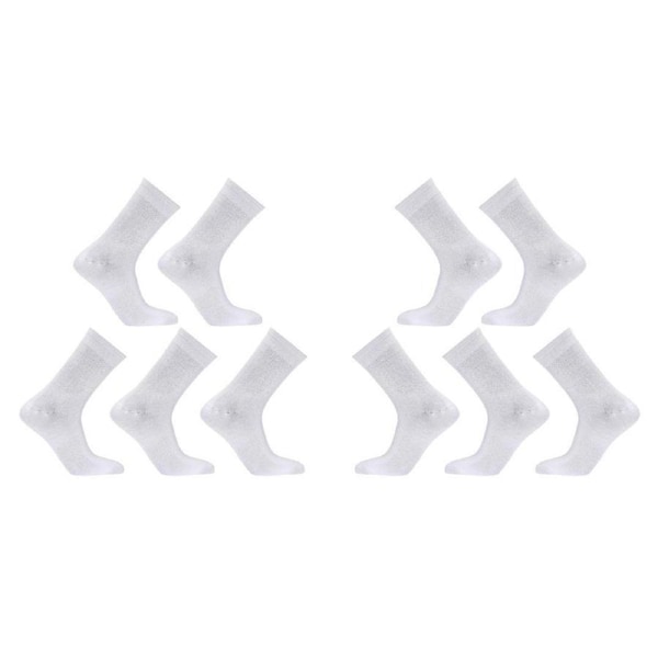 10X Rexy 3D Seamless Crew Socks Large Slim Breathable WHITE