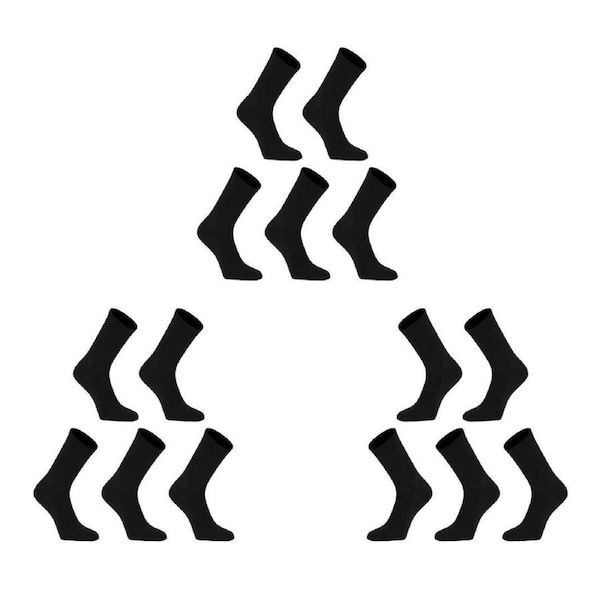 15X Rexy 3D Seamless Crew Socks Medium Slim Breathable BLACK