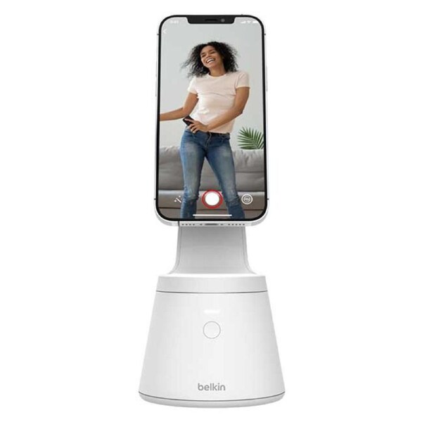 Belkin Magnetic Phone Mount with Face Tracking Works with iPhone 14/ 13/ 12 Series - White