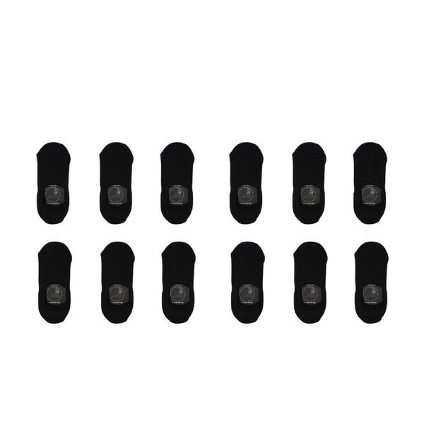 12X Rexy Cushion No Show Ankle Socks Medium Non-Slip Breathable BLACK