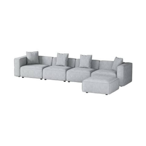 Modular Sofa Chaise Set 5-Seater Grey