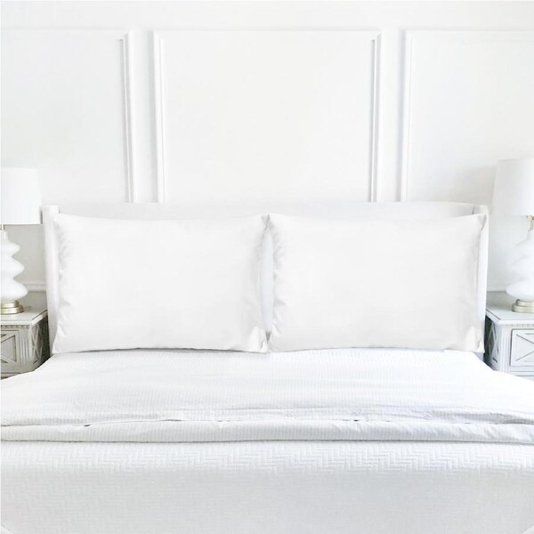 LINENOVA 2000TC Microfibre Soft Pillow cases Standard/Queen/King/European Size Pillow Cover Home Decor Standard / White