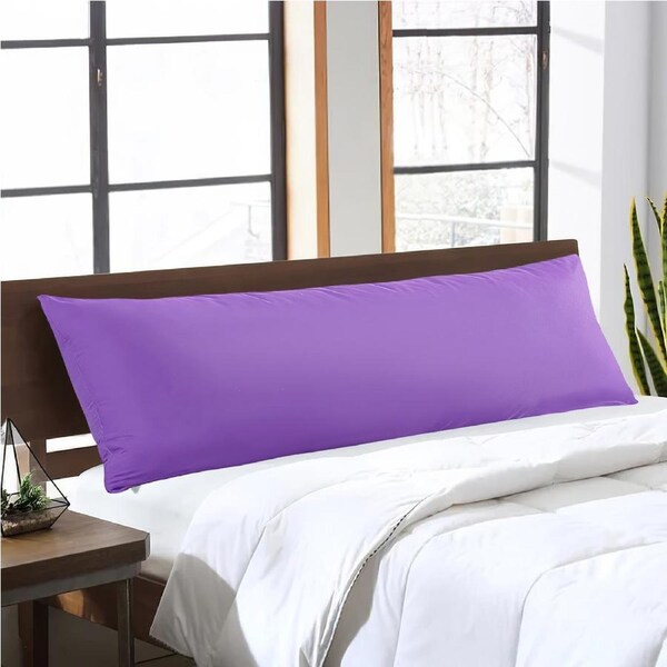 LINENOVA 2000TC Body Pillowcase Long Body Pillow Cover - 1 Pack Purple