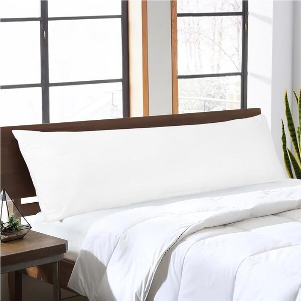 LINENOVA 2000TC Body Pillowcase Long Body Pillow Cover - 1 Pack White