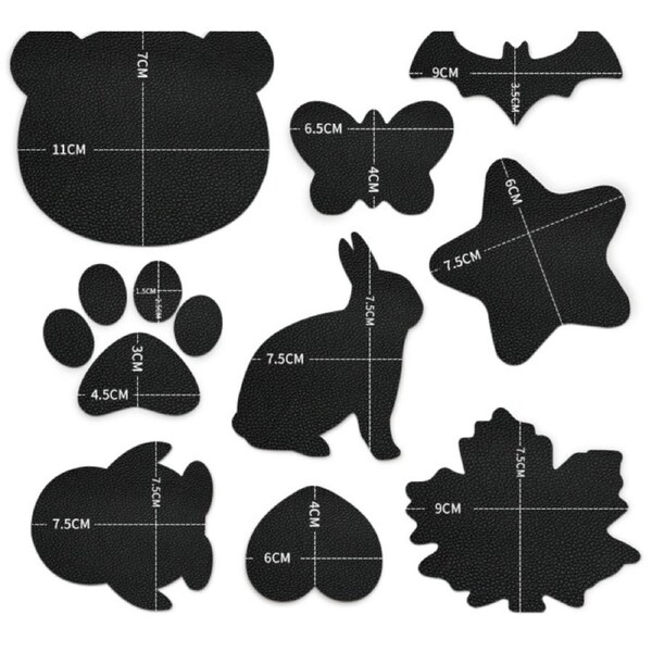 Leather Repair Patches Pre-cutted for Couches? Self-Adhesive refinisher cuttable reupholster Tape Patches kit for Couch Car Seats Furniture Sofa Vinyl Chairs Fabric Fix Black