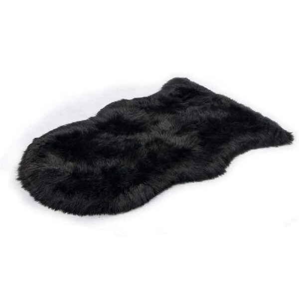 Black Faux Sheep skin Rug Home idea indoor winter warm Fluffy