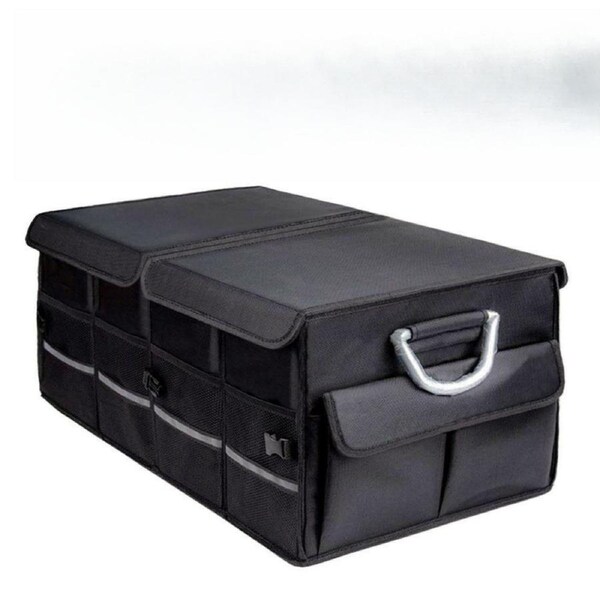 Waterproof Car Trunk Organizer with Foldable Lid Collapsible Multi-Compartment
