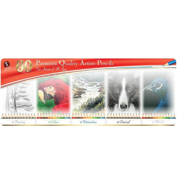 60 Piece Premium Artists Pencils