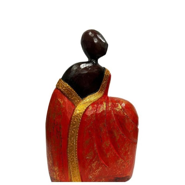 Willow & Silk Tribal Lady Draped In Red Ornament