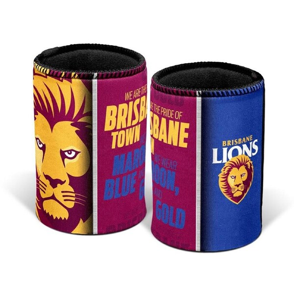 Brisbane Lions AFL SONG Beer Can Bottle Cooler Stubby Holder Cosy