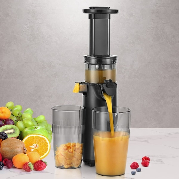 Devanti Slow Juicer Cold Press Fruit Juice Extractor 130W Black