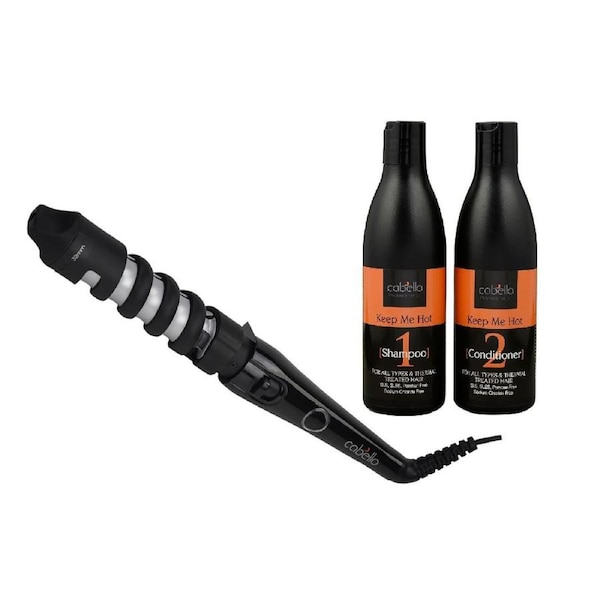 Cabello Voluminous Hair Curler + Shampoo & Conditioner 'Keep Me Hot'