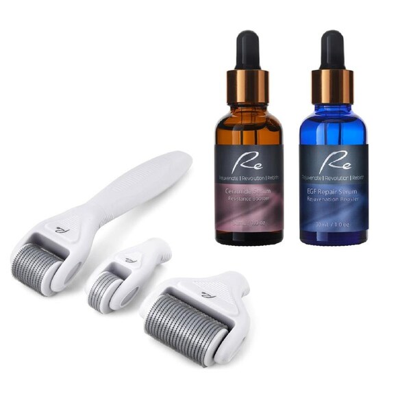 Re Derma Roller All In One Set + Ceramide Serum + EGF Serum