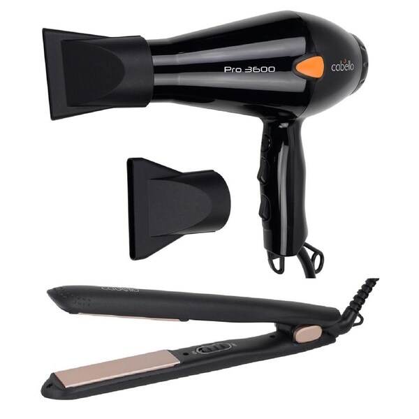 Cabello Hair Dryer PRO 3600 + Silk Smooth Styler Black