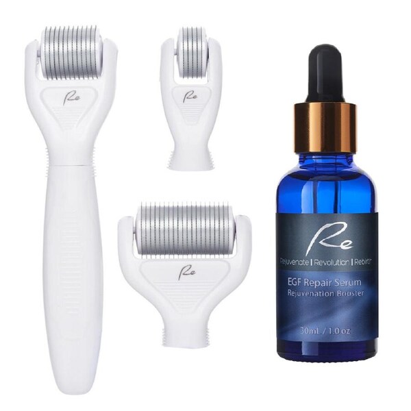 Micro-Needle Face & Body DERMA ROLLER 3 PIECE SET & EGF Repair Serum 30ml