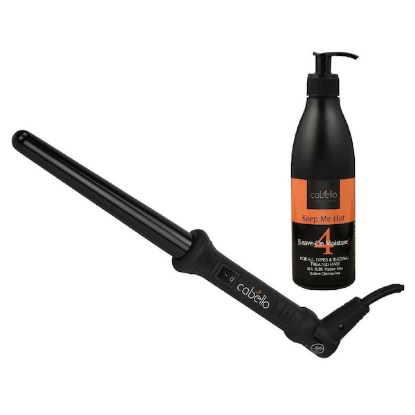 Cabello Tapered Curling Iron + Leave On Moisture 'Keep Me Hot'
