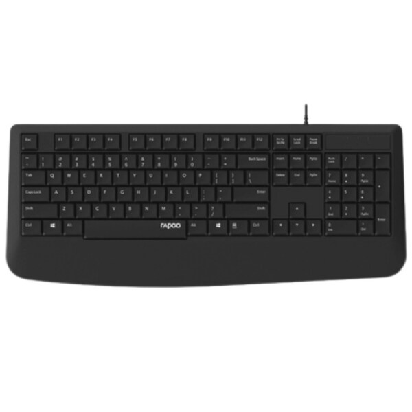RAPOO NK1900 Wired Keyboard, Entry Level, Laser Carved Keycap, Spill-Resistant