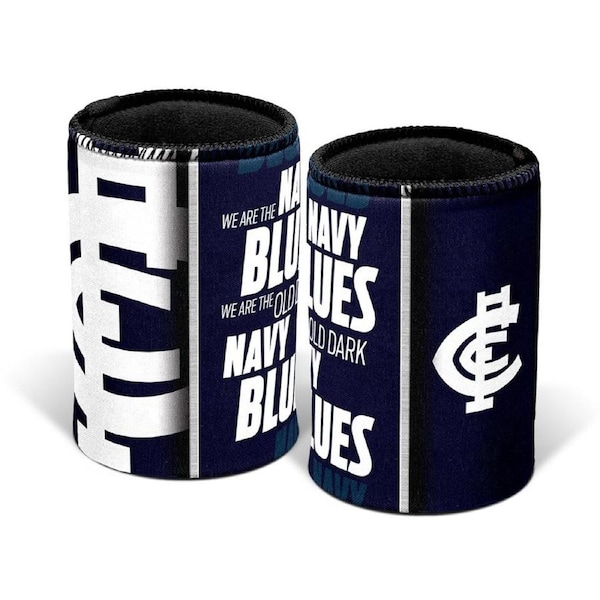 Carlton Blues AFL SONG Beer Can Bottle Cooler Stubby Holder Cosy