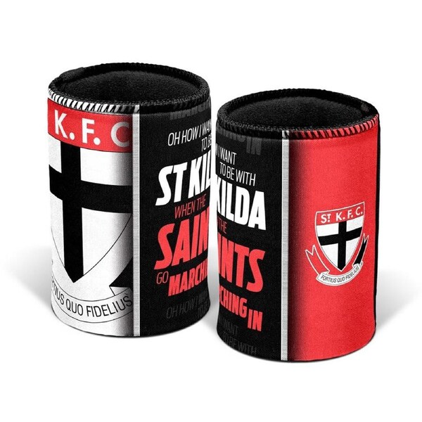 St Kilda Saints AFL SONG Beer Can Bottle Cooler Stubby Holder Cosy