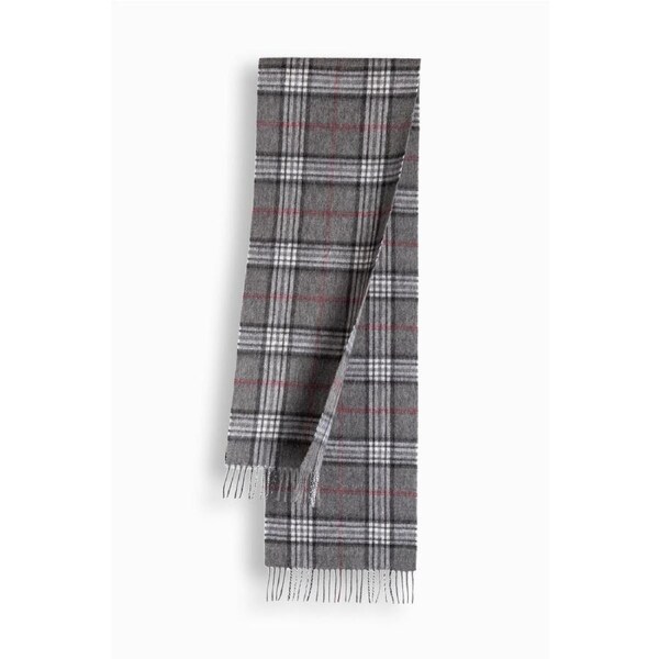 100% Wool Scarf Grey Check
