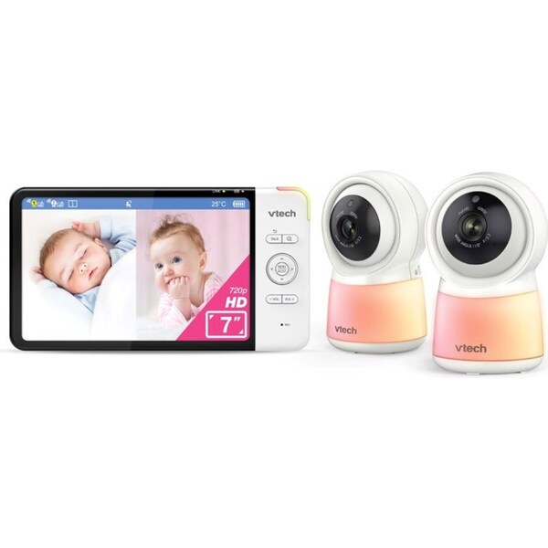 VTech 2-Camera 7 Inch Smart HD Video Baby Monitor With Remote Access 1080p