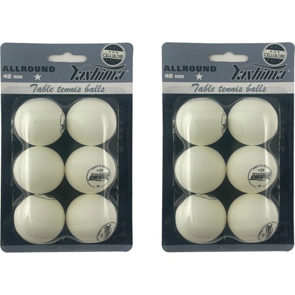 2x Yashima 1 Star Non-Celuloid Recreational Use Table Tennis Balls - White