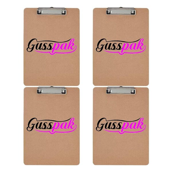 4PK Gusspak Masonite A4 Paper Lightweight Durable School/Office Clipboard Brown