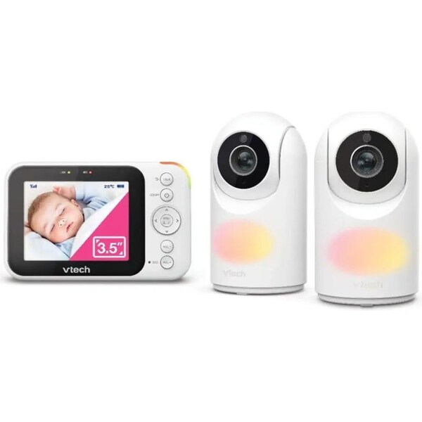 VTech 2-Camera Pan & Tilt Video and Audio Baby Moveable Bedroom Monitor