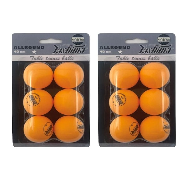 2x Yashima 1 Star Non-Celuloid Recreational Use Table Tennis Balls - Orange