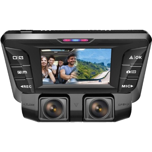 Pruveeo C2 Dash Cam with Infrared Night Vision, Dual 1080P Front and Inside, Dash Camera for Cars Truck Taxi