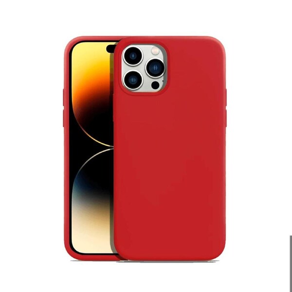 iPhone 14 Pro Max Liquid Silicone Case Cover - Washable, Shock-Proof, Drop-Resistant, Ultra-Soft, Scratch-Free, Durable - Red