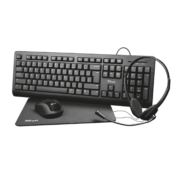 Trust Primo 4-in-1 Complete Home Office Set (Black)