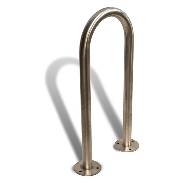Bike Rack - Surface Mount - Narrow Hoop - Stainless Steel