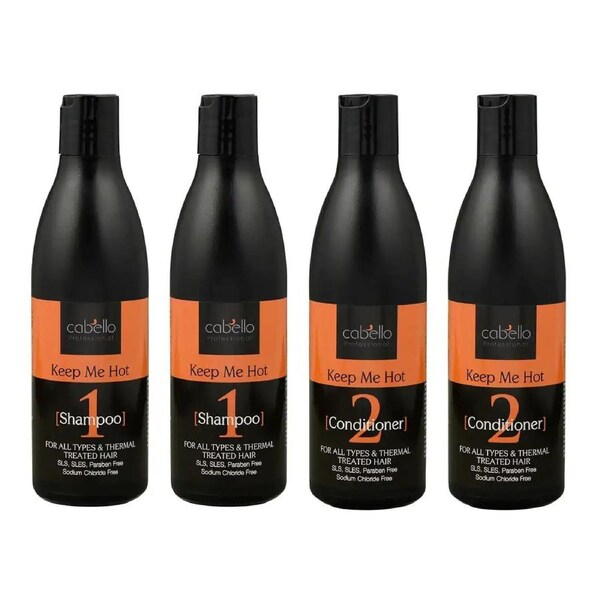 Cabello Shampoo (2x400mL) + Conditioner Keep Me Hot (2x400mL)