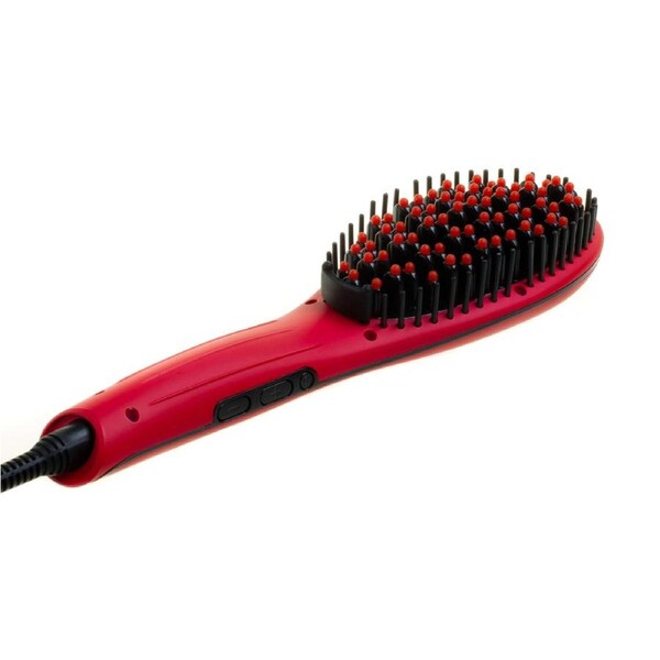 Cabello Deluxe Hot Brush Hair Straightener - Matt Red