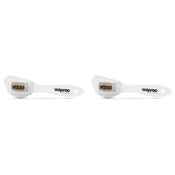2PK Waproo Platinum Rubber & Bristled Suede & Nubuck Cleaning Brush Brass Insert