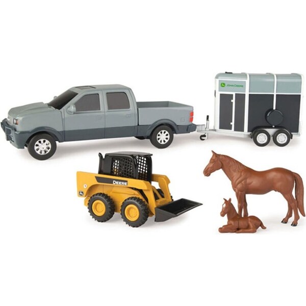 John Deere 1:32 Pickup Truck/Ute w/Animals & Livestock Trailer Set Asst. 8Y+