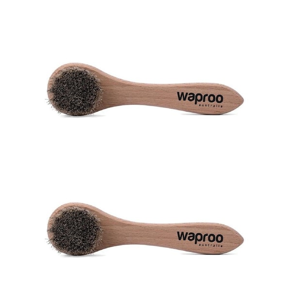 2PK Waproo Platinum Beech & Horse Hair Dauber Shoe Cleaning Applicator Brush