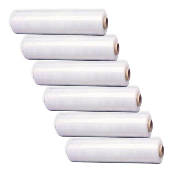 6pc Gusspak Clear Stretch Plastic Hand Wrap Packing Film 500mm x 226m x 17um