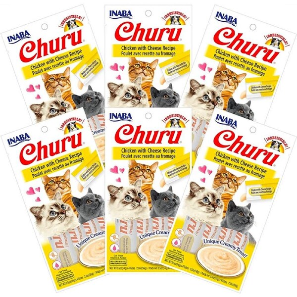 INABA Cat Puree Chicken With Cheese 56G x 6 Packs Cat Treats