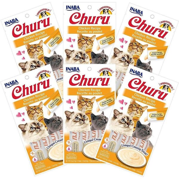INABA Cat Puree Chicken 56G x 6 Packs Cat Treats