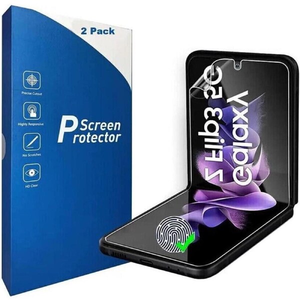 [2 Pack] Front Hydrogel Screen Protector For Z Flip 3 5G Scratch Resistance & Finger Print Support-Z Flip3 5G
