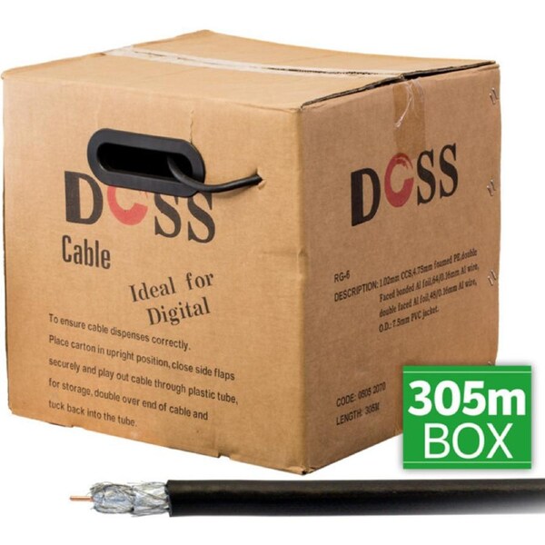 DOSS RG6QDB-305M RG6 Quad Shield Cable 305m 75 Ohm