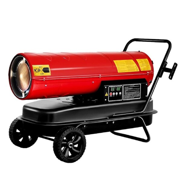 58KW Fan Heater Industrial Kerosene Diesel Forced Hot Air Blower Digital Timing Space Workshop Warehouse Shed Portable